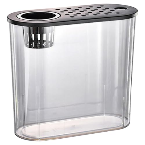 Fenteer Schreibtisch Aquarium Container Leicht Aufbewahrung Jar Terrarium Mini Fischtank für Home Terrapin Gecko Eidechsen Betta Fisch, Schwarzer Deckel von Fenteer