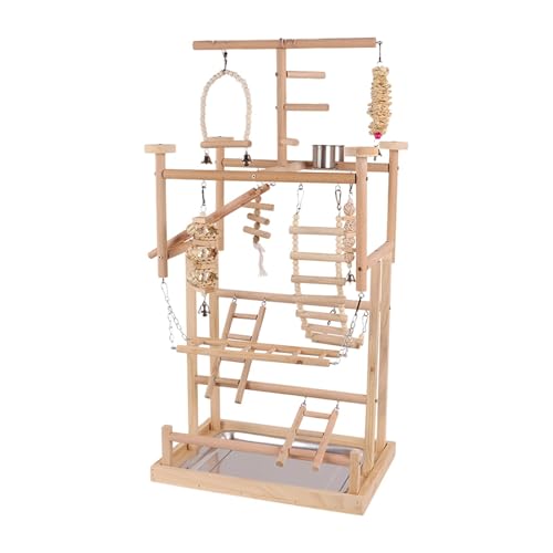 Fenteer Spielständer für Papageien, Spielzeug für Papageienspielplätze, Laufstallleiter, Sitzstangenständer für Papageien, Vogelsitzstangenständer aus Holz Fenteer Spielständer für Papageien, Spielzeug für Papageienspielplätze, Laufstallleiter, Sitzstangenständer für Papageien, Vogelsitzstangenständer aus Holz von Fenteer