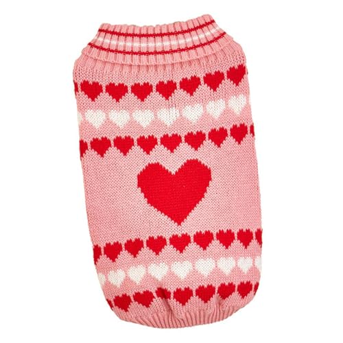 Fenteer Strickpullover, Haustierpullover, Haustier-Strickwaren, Kostüm, Valentinstag, Hundepullover, Herz-Welpen-Hundepullover, Kleidung für Haustiere, Hunde von Fenteer