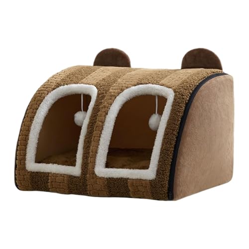 Fenteer Süßes Katzenhaus für Hauskatzen, Katzenbett, bequemes Katzenhaus, Haustierbett für Katzen und kleine Hunde, kleine Tiere für den Innenbereich, Fenteer Süßes Katzenhaus für Hauskatzen, Katzenbett, bequemes Katzenhaus, Haustierbett für Katzen und kleine Hunde, kleine Tiere für den Innenbereich, von Fenteer