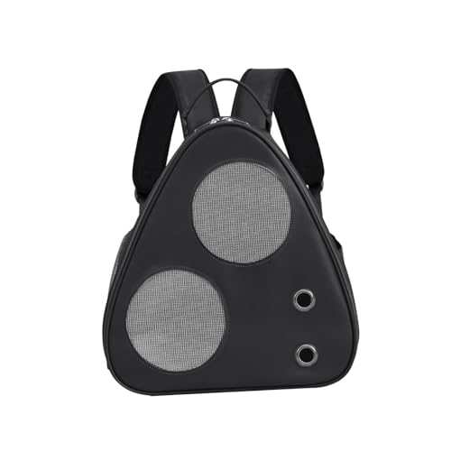 Fenteer Tiertransportrucksack Katzen-Outdoor-Tasche Großraum-Kleintier-Reisetasche Hundetragetasche zum Wandern Ausgehen Camping, Schwarz von Fenteer