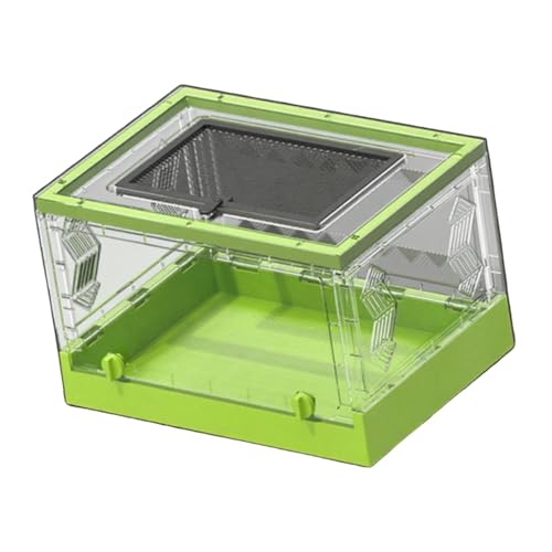 Fenteer Transparentes, faltbares Reptilien-Terrarium für den Schreibtisch, Haustiergehege, leicht, doppelter Zugang für Baumarten, 41,8 cm x 30 x 26 cm, GrÜn von Fenteer