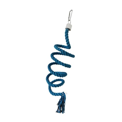 Fenteer Vogel-Spiralseil-Sitzstange, Papageienseil, zum Aufhängen, Kauspielzeug, Stehspielzeug, für Sittiche, Papageien, Heimvögel, Nymphensittiche, Blau Fenteer Vogel-Spiralseil-Sitzstange, Papageienseil, zum Aufhängen, Kauspielzeug, Stehspielzeug, für Sittiche, Papageien, Heimvögel, Nymphensittiche, Blau von Fenteer