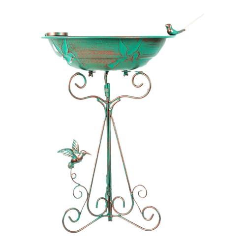 Fenteer Vogelfutterspender, Vogelbad, Schüssel, Geländer, Wasserschale, zieht Vögel an, dekorative Futterstation für, Außenterrasse, Gartendeck von Fenteer