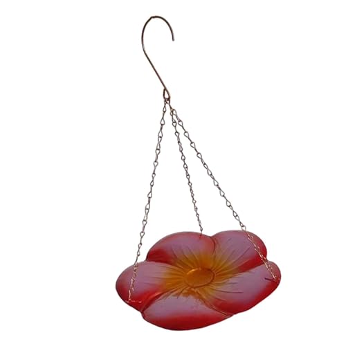 Fenteer Vogelfutterspender, Wassernapf, Futtertablett, leicht zu reinigen, Blumenform, hängendes Vogelbad mit Metallhaken für den Außenbereich, für Bäume, Rot Gelb Fenteer Vogelfutterspender, Wassernapf, Futtertablett, leicht zu reinigen, Blumenform, hängendes Vogelbad mit Metallhaken für den Außenbereich, für Bäume, Rot Gelb von Fenteer