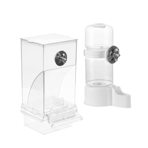 Fenteer Vogelfutterspender-Set, Wasserspender, Papageien-Futterspender, Trinker, Futterbehälter, Vogelfutternapf für Kakadus, Unzertrennliche, Sittiche, Fenteer Vogelfutterspender-Set, Wasserspender, Papageien-Futterspender, Trinker, Futterbehälter, Vogelfutternapf für Kakadus, Unzertrennliche, Sittiche, von Fenteer