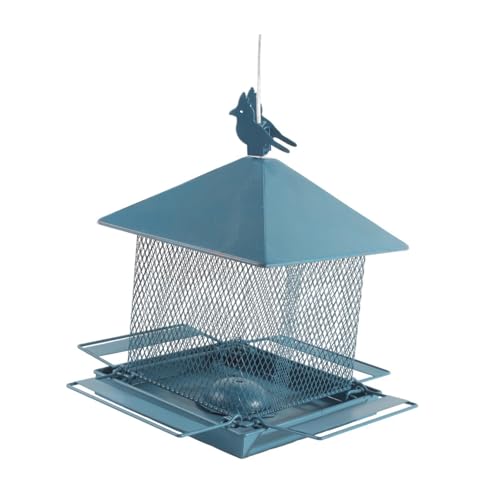 Fenteer Vogelfutterstation aus Metall für Finken, Kardinalsfutterstation, Eisenfutterstation für Papageien, Futterstation für Vögel als Außendekoration, BLAU Fenteer Vogelfutterstation aus Metall für Finken, Kardinalsfutterstation, Eisenfutterstation für Papageien, Futterstation für Vögel als Außendekoration, BLAU von Fenteer