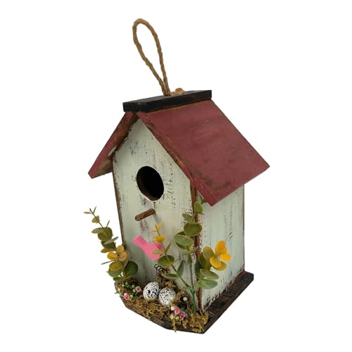 Fenteer Vogelhäuschen zum Aufhängen, Gartendekoration für draußen, rustikal, Neuheit, Vogelschutz für Hofbäume, Bauernhaus, Geschenk für, hellgrün Fenteer Vogelhäuschen zum Aufhängen, Gartendekoration für draußen, rustikal, Neuheit, Vogelschutz für Hofbäume, Bauernhaus, Geschenk für, hellgrün von Fenteer