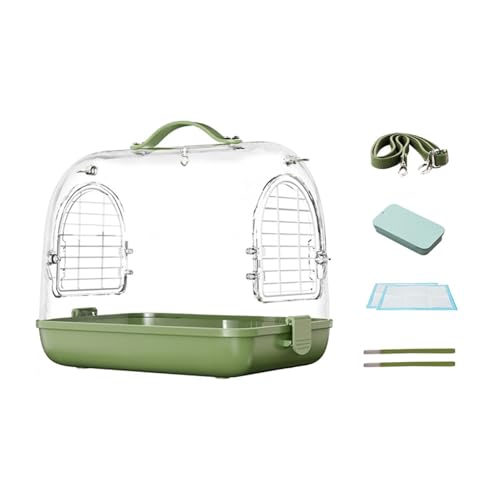 Fenteer Vogelkäfigtasche, Acryl-Vogelkäfig, sichtbares Fenster, Hamsterkäfig, Leichter Vogelträger für Wellensittiche, Kanarienvogel, Pfingstrose, Klares Grün Fenteer Vogelkäfigtasche, Acryl-Vogelkäfig, sichtbares Fenster, Hamsterkäfig, Leichter Vogelträger für Wellensittiche, Kanarienvogel, Pfingstrose, Klares Grün von Fenteer