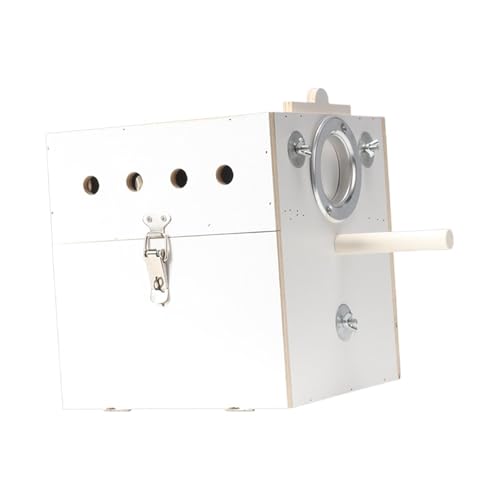 Fenteer Vogelnesthaus, hölzerner Papageiennestkäfig, Brutvogelzuchtbox, Papageienpaarungsbox für Wellensittiche, Sittiche, Kakadus, Links Hängend Weiß Fenteer Vogelnesthaus, hölzerner Papageiennestkäfig, Brutvogelzuchtbox, Papageienpaarungsbox für Wellensittiche, Sittiche, Kakadus, Links Hängend Weiß von Fenteer