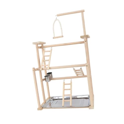 Fenteer Vogelspielständer, Papageienspielplatz, Vogelkäfig-Zubehör, Vogelspiel-Gym, Laufstall, Holz, Vogelsitzstange, Ständer für Kakadus, Nymphensittiche Fenteer Vogelspielständer, Papageienspielplatz, Vogelkäfig-Zubehör, Vogelspiel-Gym, Laufstall, Holz, Vogelsitzstange, Ständer für Kakadus, Nymphensittiche von Fenteer