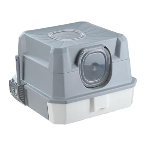 Fenteer Vollständig abgedeckter Katzentoilettenbehälter, Katzentoilette mit Haube, Haustierzubehör, Haustierbedarf, Katzentoilette, Kätzchentoilette für, Grau Fenteer Vollständig abgedeckter Katzentoilettenbehälter, Katzentoilette mit Haube, Haustierzubehör, Haustierbedarf, Katzentoilette, Kätzchentoilette für, Grau von Fenteer