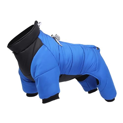 Fenteer Warme Hundekleidung, reflektierender Ganzkörper-Schneeanzug für Hunde mit Reißverschluss, Rollkragen-Winterjacke für Hunde, Hundemantel für, Blau 2XL Fenteer Warme Hundekleidung, reflektierender Ganzkörper-Schneeanzug für Hunde mit Reißverschluss, Rollkragen-Winterjacke für Hunde, Hundemantel für, Blau 2XL von Fenteer