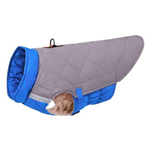 Fenteer Warme Hundekleidung, weicher Jackenmantel mit Verstellbarer Schnalle, modische, leichte, Winddichte Hundeweste für Haustierbedarf im Herbst bei kaltem, Grau Blau Fenteer Warme Hundekleidung, weicher Jackenmantel mit Verstellbarer Schnalle, modische, leichte, Winddichte Hundeweste für Haustierbedarf im Herbst bei kaltem, Grau Blau von Fenteer