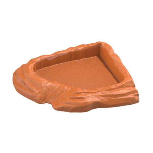 Fenteer Wassernapf für Schildkröten, Wassernapf für Schildkröten, Futternapf für Aquarien, Dekoration für Reptilien, Badenapf, Pool, Terrarium, Schüssel für, Hellbraun von Fenteer