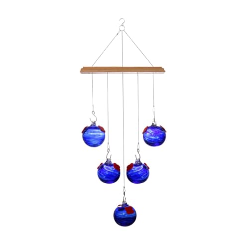 Fenteer Windspiel-Futterspender mit Glaskugeln, der Vögel anzieht, Wasser- und Futterbehälter, Futterstation für Vogelbeobachter auf der, Tiefes Blau Fenteer Windspiel-Futterspender mit Glaskugeln, der Vögel anzieht, Wasser- und Futterbehälter, Futterstation für Vogelbeobachter auf der, Tiefes Blau von Fenteer