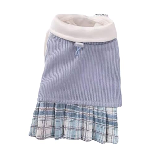 Fenteer kariert mit Schleife, Welpen-Winterkleid, warme Strick-Hundekleidung, leichte Haustierbekleidung für den Winter Kleiner Hunde von Fenteer