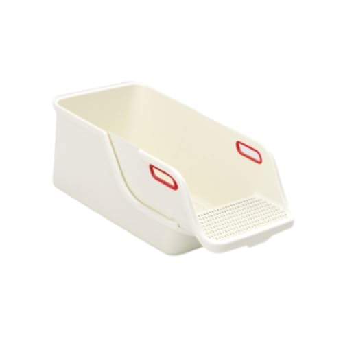 Große, halbgeschlossene Katzentoilette 28 x 15 x 11 Zoll für Kätzchen und Hamster. Spritzschutz aus PP-Material. Oben offen und mit hohen Seiten, Weiß Große, halbgeschlossene Katzentoilette 28 x 15 x 11 Zoll für Kätzchen und Hamster. Spritzschutz aus PP-Material. Oben offen und mit hohen Seiten, Weiß von Fenteer