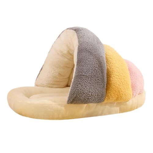 Kleines Hundebett aus Samt, Höhle zum Eingraben, Schlafnest, hübsche Katzenhütte, Schlafsack, Katzenbett für den Winter, Geschenk für draußen und, Grau, L Kleines Hundebett aus Samt, Höhle zum Eingraben, Schlafnest, hübsche Katzenhütte, Schlafsack, Katzenbett für den Winter, Geschenk für draußen und, Grau, L von Fenteer