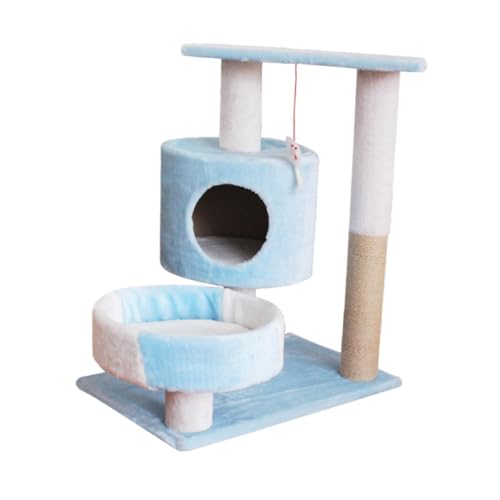Kratzbaum für Katzen im Innenbereich, Katzenhöhle, Katzennestbett, mehrere Ebenen aus Plüsch zum Ausruhen und Schutz der Möbel, Blau Kratzbaum für Katzen im Innenbereich, Katzenhöhle, Katzennestbett, mehrere Ebenen aus Plüsch zum Ausruhen und Schutz der Möbel, Blau von Fenteer
