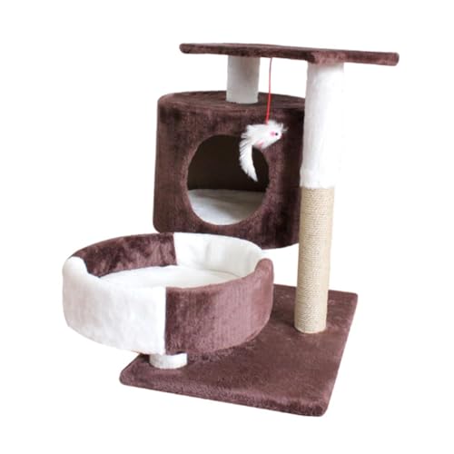 Kratzbaum für Katzen im Innenbereich, Katzenhöhle, Katzennestbett, mehrere Ebenen aus Plüsch zum Ausruhen und Schutz der Möbel, Einfacher Kaffee Kratzbaum für Katzen im Innenbereich, Katzenhöhle, Katzennestbett, mehrere Ebenen aus Plüsch zum Ausruhen und Schutz der Möbel, Einfacher Kaffee von Fenteer