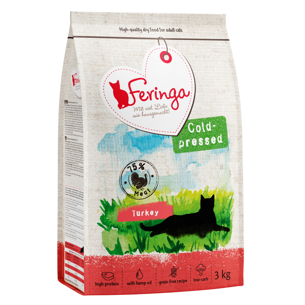 15% Rabatt! Feringa Trockenfutter 2 kg / 3 kg - Adult Kaltgepresst Truthahn - 3 kg von Feringa