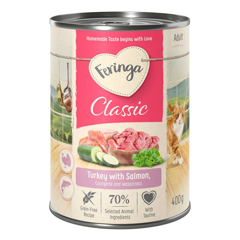 20 + 4 gratis! 24 x 400 g Feringa Classic Meat Menü Lachs & Pute von Feringa