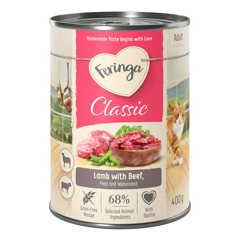 20 + 4 gratis! 24 x 400 g Feringa Classic Meat Menü Lamm & Rind von Feringa
