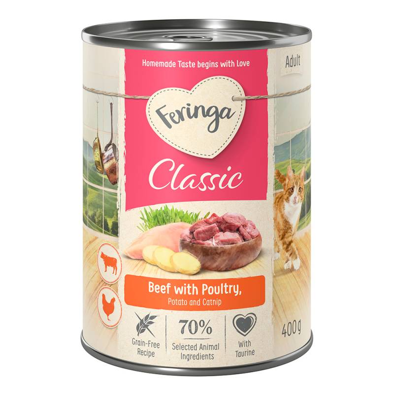 20 + 4 gratis! 24 x 400 g Feringa Classic Meat Menü Rind & Geflügel von Feringa