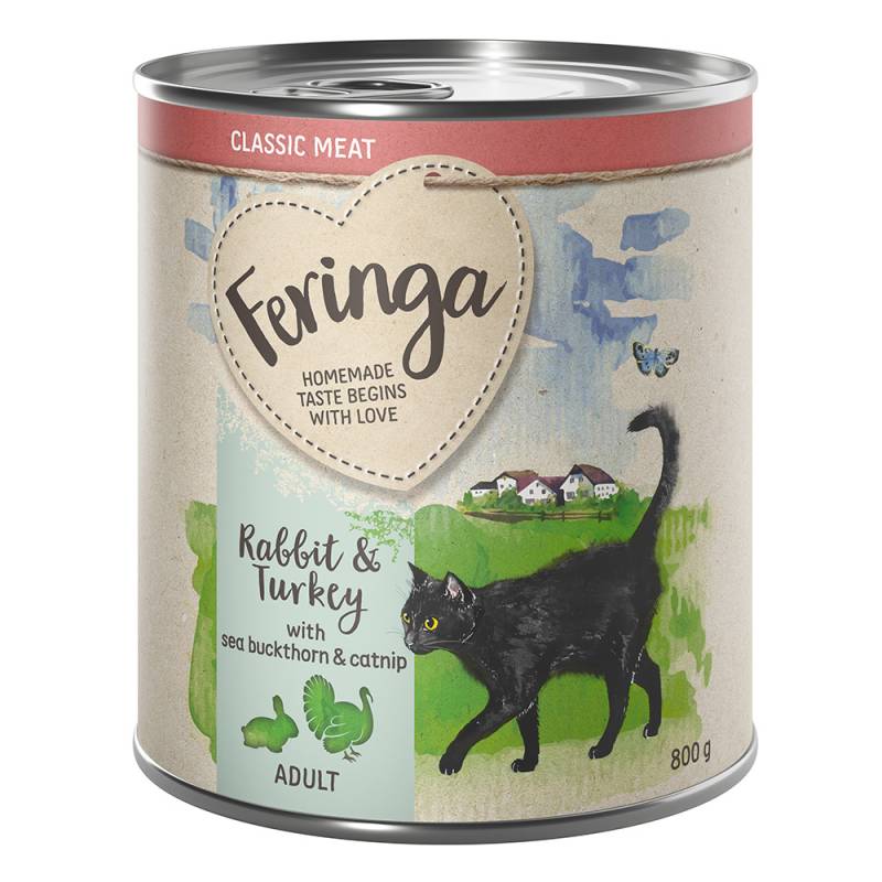 20 + 4 gratis! Feringa Classic Meat Menü 24 x 800 g - Kaninchen & Truthahn von Feringa