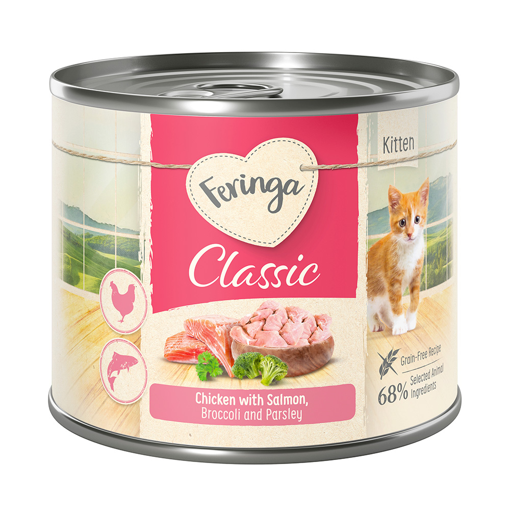 6 x 200 g Feringa zum Sonderpreis! - Classic Meat Menü Kitten: Lachs & Huhn von Feringa