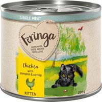 Feringa Single Meat Kitten 6 x 200 g - Huhn mit Kürbis und Katzenminze von Feringa