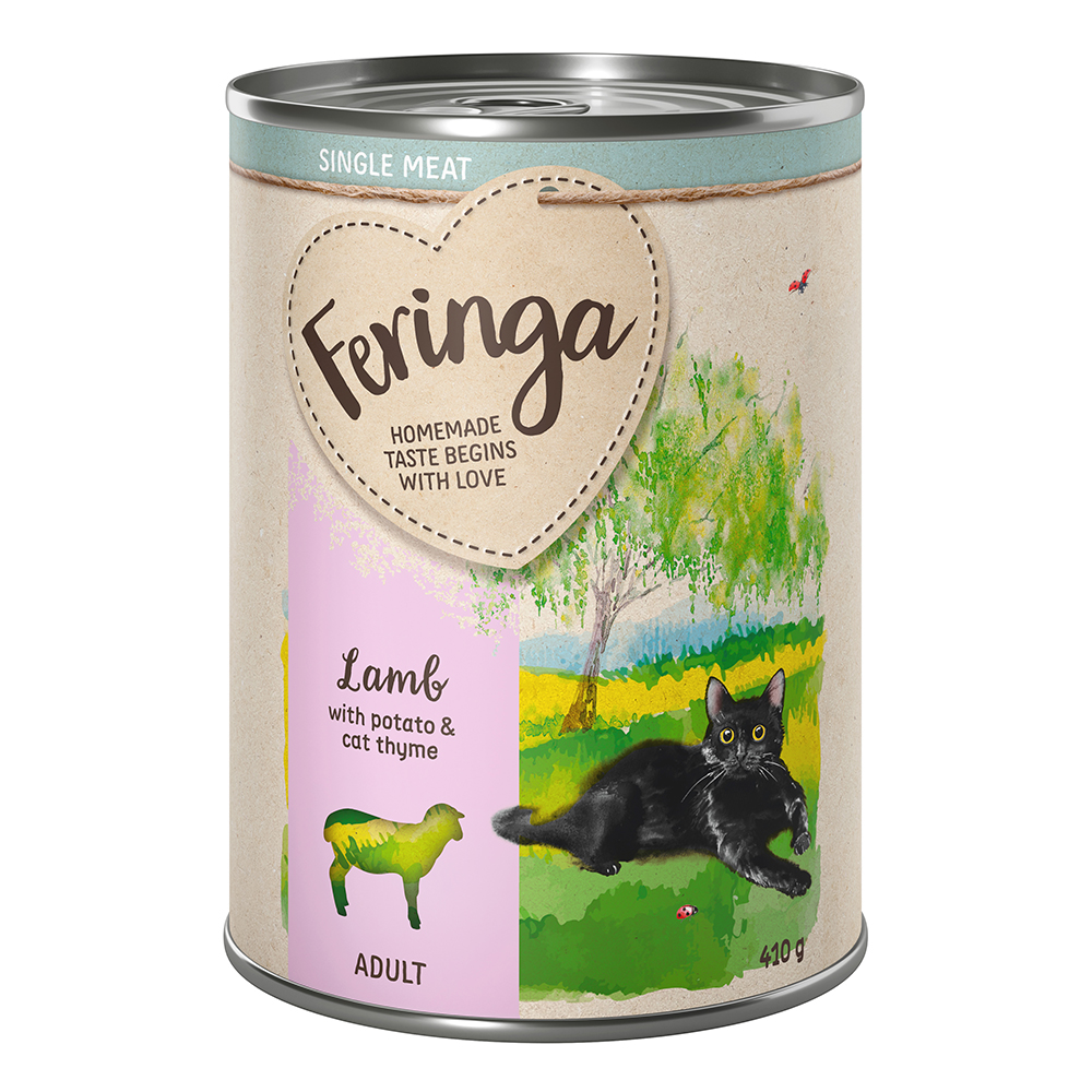 Feringa Single Meat Menü 12 x 410 g - Lamm mit Kartoffel & Katzengamander von Feringa