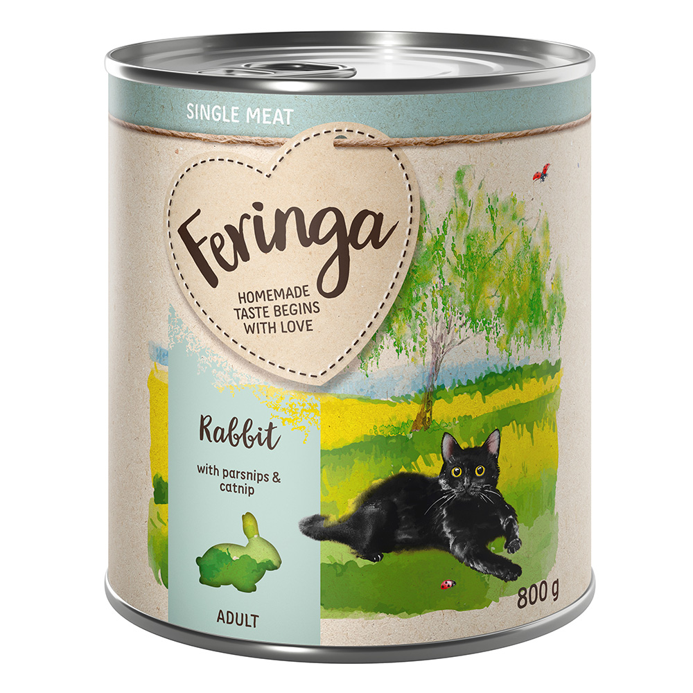 Feringa Single Meat Menü 12 x 800 g - Kaninchen mit Pastinake & Katzenminze von Feringa