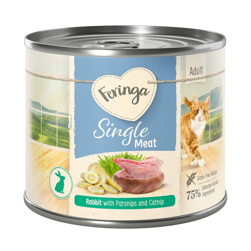 Feringa Single Meat Menü 6 x 200 g - Kaninchen mit Pastinake & Katzenminze von Feringa