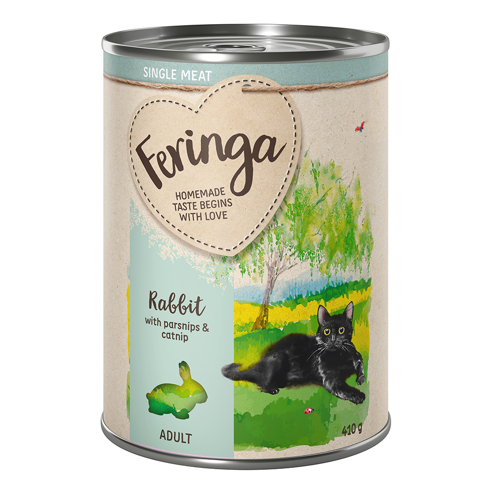 Feringa Single Meat Menü 6 x 410 g - Kaninchen mit Pastinake & Katzenminze von Feringa