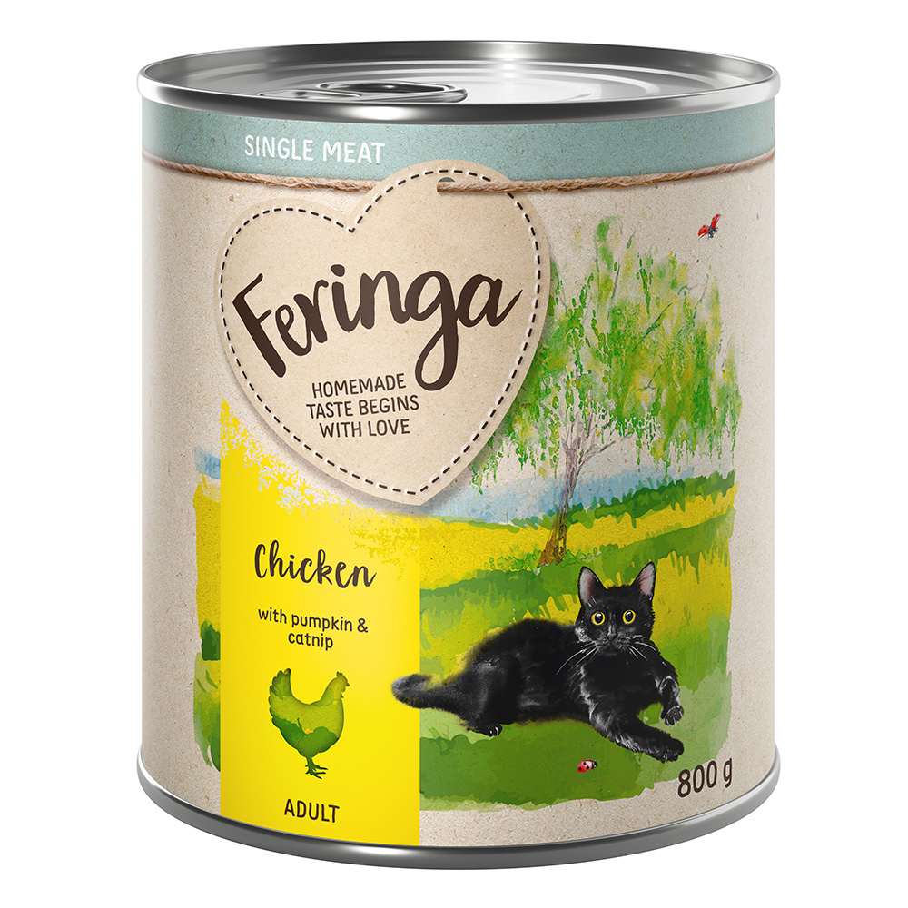 Feringa Single Meat Menü 6 x 800 g - Huhn mit Kürbis & Katzenminze von Feringa