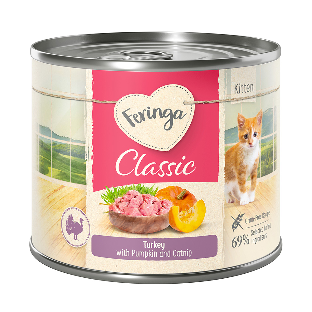 Sparpaket Feringa Classic Meat Menü Kitten 24 x 200 g - Mixpaket 1 (4 Sorten) von Feringa