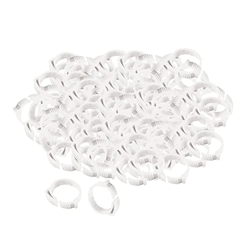 100 x Huhnbeinringe 001-100 Ente Küken Beinband-Clip Weiß 2,8 x 2,6 cm von Feriuzymix