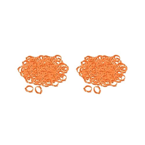 2 Set 100 x Hühnerbeinringe 001-100 Ente Küken Beinband Clip Orange 2,8 x 2,6 cm von Feriuzymix