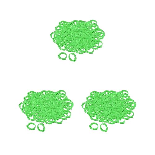 3 Sets 100 x Hühnerbeinringe 001-100 Ente Küken Beinband Clip Grün 2,8 x 2,6 cm von Feriuzymix
