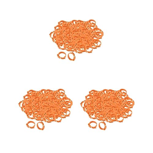 3 Sets 100 x Hühnerbeinringe 001-100 Ente Küken Beinband-Clip Orange 2,8 x 2,6 cm von Feriuzymix