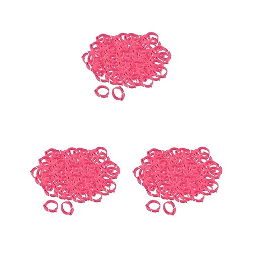 3 Sets 100 x Hühnerbeinringe 001-100 Ente Küken Beinband-Clip Rosarot 2,8 x 2,6 cm von Feriuzymix