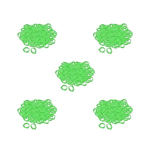 5 Set 100 x Hühnerbeinringe 001-100 Ente Küken Beinband Clip Grün 2,8 x 2,6 cm von Feriuzymix