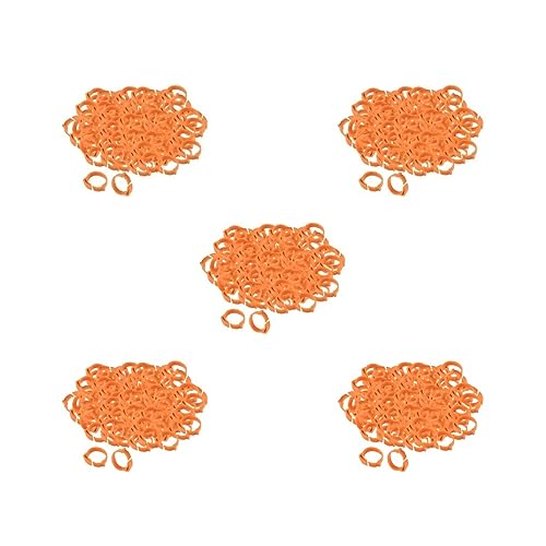5 Set 100 x Hühnerbeinringe 001-100 Ente Küken Beinband Clip Orange 2,8 x 2,6 cm von Feriuzymix