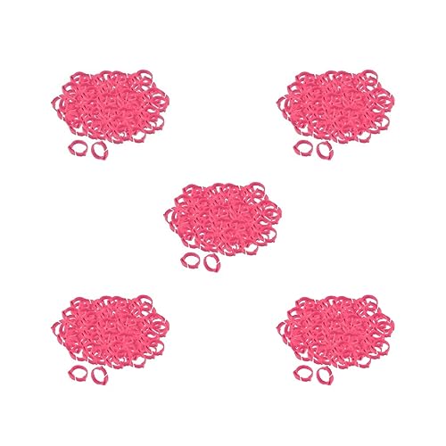 5 Set 100 x Hühnerbeinringe 001-100 Ente Küken Beinband-Clip Rosarot 2,8 x 2,6 cm von Feriuzymix