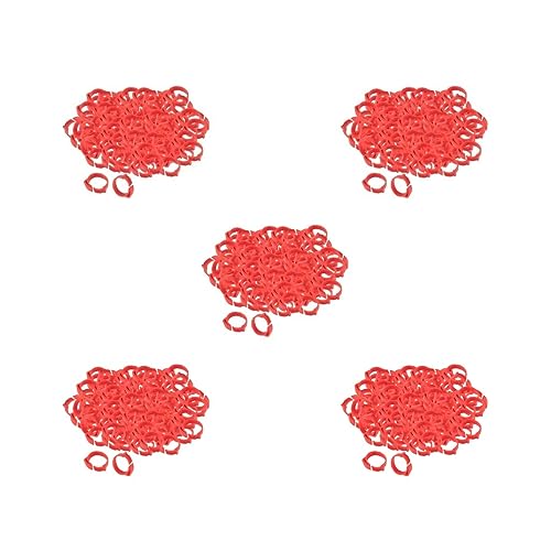 5 Set 100 x Hühnerbeinringe 001-100 Ente Küken Beinband Clip Rot 2,8 x 2,6 cm von Feriuzymix