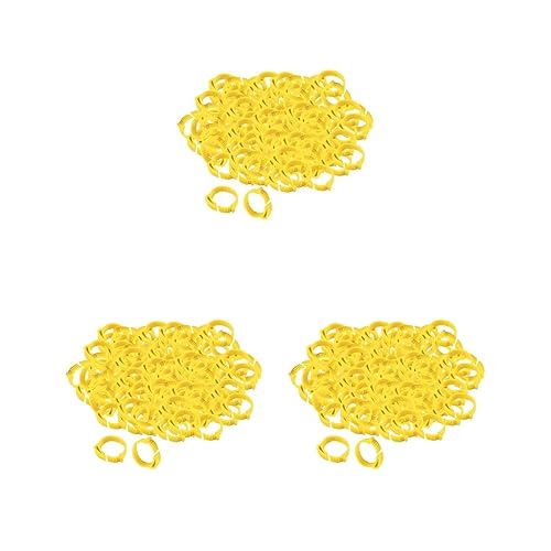 Huhnbeinringe 001-100, Entenküken, Gelb, 2,8 x 2,6 cm, 3 Sets à 100 Stück von Feriuzymix