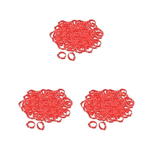 Huhnbeinringe 001-100, Entenküken, Rot, 2,8 x 2,6 cm, 3 Sets à 100 Stück von Feriuzymix