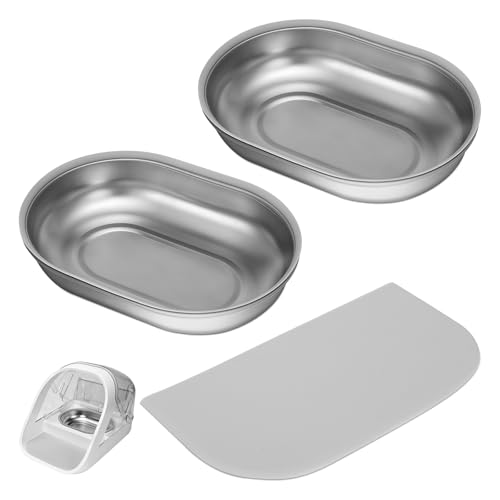 Feriva Edelstahlnäpfe und Matte im Set für Mikrochip-Futterautomaten, 2 SUS 304 Einzelschalen and und 1 Silikon Matte, für Nass und Trockenfutter, Lebensmittel frisch halten, Leicht zu Reinigen Feriva Edelstahlnäpfe und Matte im Set für Mikrochip-Futterautomaten, 2 SUS 304 Einzelschalen and und 1 Silikon Matte, für Nass und Trockenfutter, Lebensmittel frisch halten, Leicht zu Reinigen von Feriva